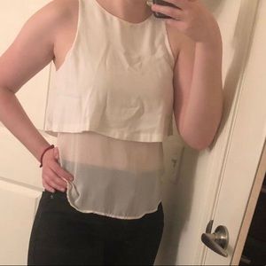 ASTR White Part-Sheer White Tank